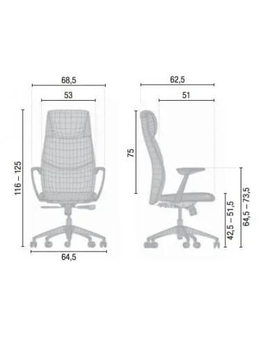 Fauteuil de Direction en cuir avec têtière, modèle VIC – Mobel Linea