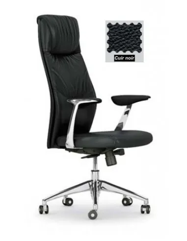 Fauteuil de Direction en cuir avec têtière, modèle VIC – Mobel Linea