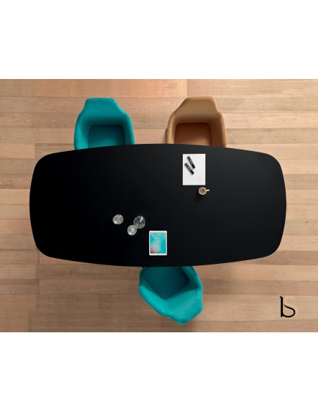 Table de réunion design Pigreco Up laquée/chromé – Martex