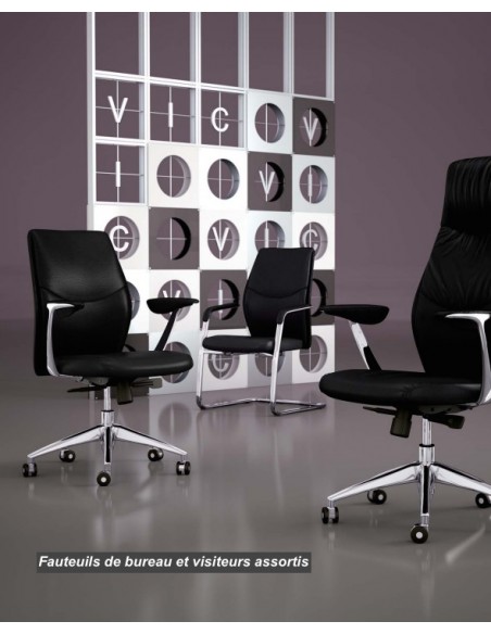 Fauteuil Manager en cuir modèle VIC – Mobel Linea