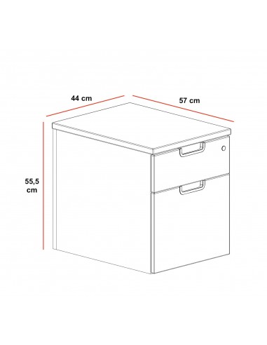 Caisson sur roulettes 3 tiroirs - Mobel Linea