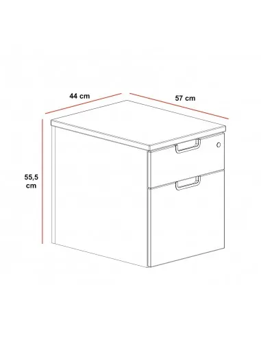 Caisson sur roulettes 3 tiroirs - Mobel Linea