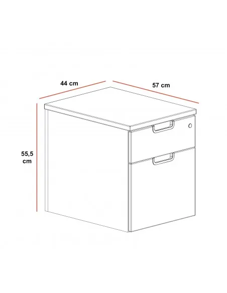 Caisson sur roulettes 3 tiroirs - Mobel Linea