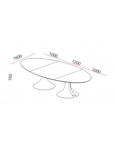 Table de réunion forme ovale Ola – Martex