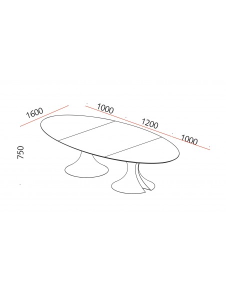 Table de réunion forme ovale Ola – Martex