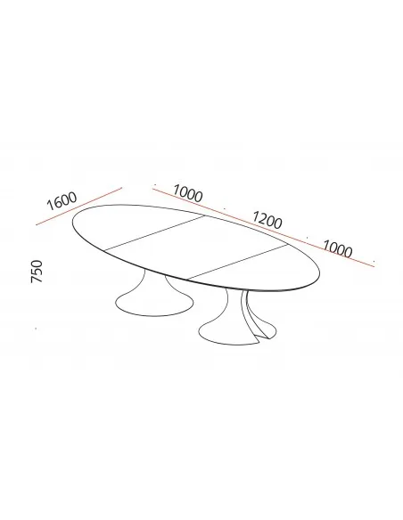 Table de réunion forme ovale Ola – Martex