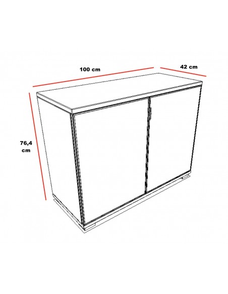 Armoire avec 2 portes en verre blanc – Mobel Linea