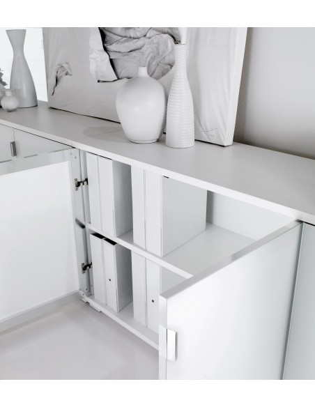 Armoire avec 2 portes en verre blanc – Mobel Linea