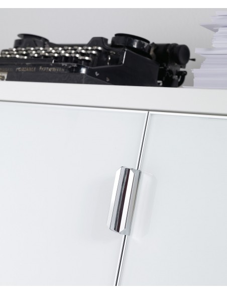 Armoire avec 2 portes en verre blanc – Mobel Linea