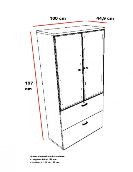 Armoire haute vitrée et classement pour dossiers suspendus – Mobel Linea
