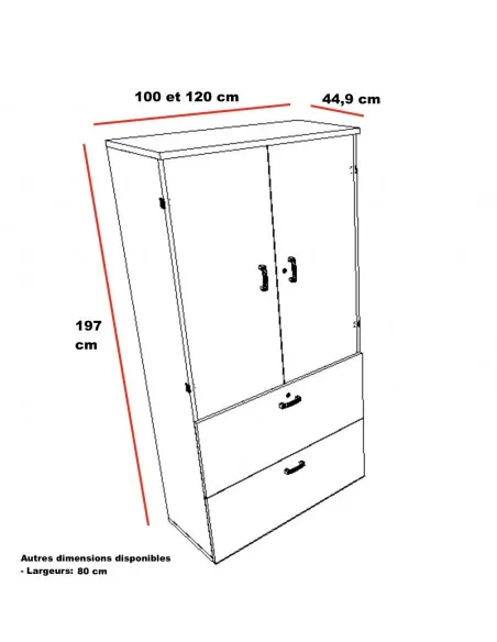 Armoire mixte avec tiroirs pour dossiers suspendus – Mobel Linea