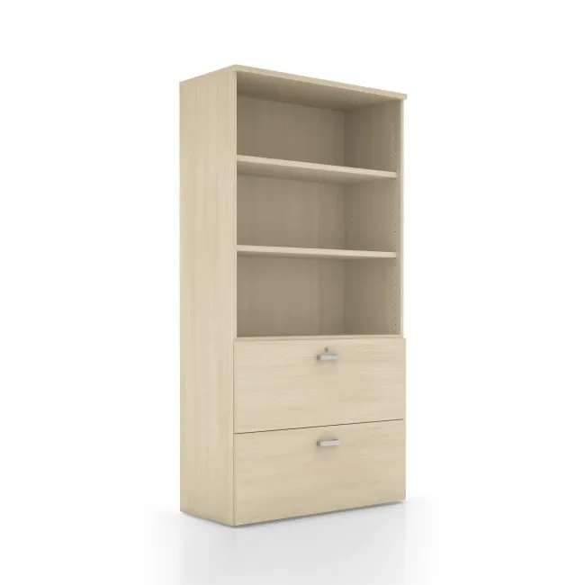 Armoire bibliothèque et tiroirs pour dossiers suspendus – Mobel Linea
