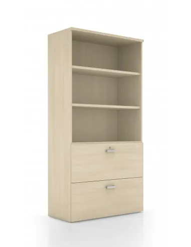Armoire bibliothèque et tiroirs pour dossiers suspendus – Mobel Linea