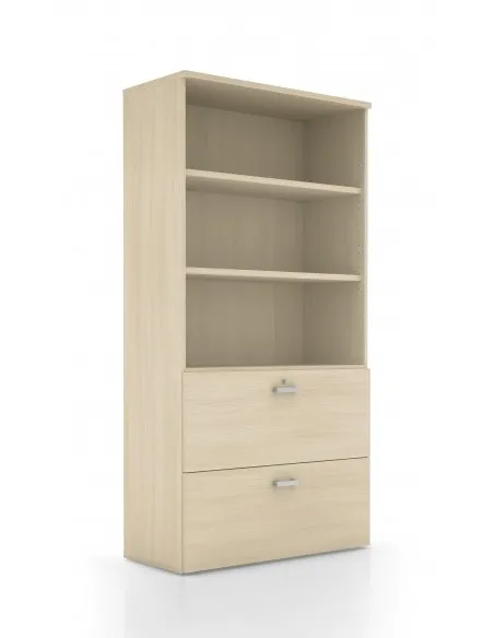 Armoire bibliothèque et tiroirs pour dossiers suspendus – Mobel Linea