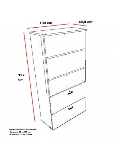 Armoire bibliothèque et tiroirs pour dossiers suspendus – Mobel Linea