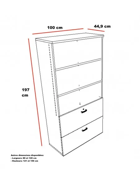 Armoire bibliothèque et tiroirs pour dossiers suspendus – Mobel Linea