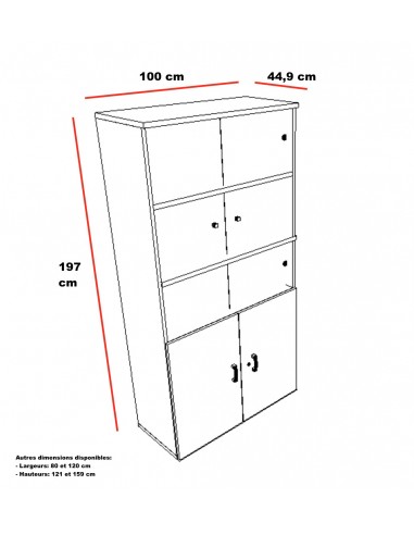Armoire haute version bibliothèque – Mobel Linea