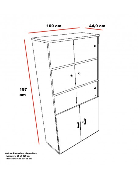 Armoire haute version bibliothèque – Mobel Linea