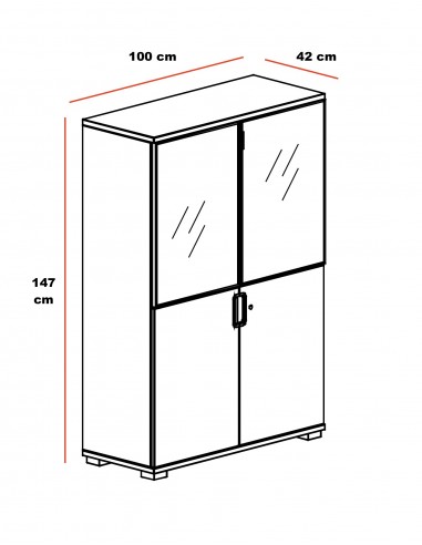 Armoire moyenne avec 4 portes battantes TAK – Mobel Linea