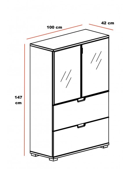 Armoire de direction TAK  hauteur 147 cm – Mobel Linea