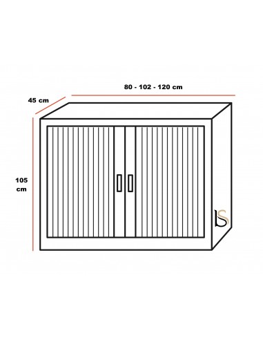 Armoire basse à portes rideaux unis – GAPSA