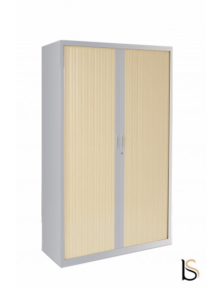 Armoire haute à portes rideaux tons bois– GAPSA