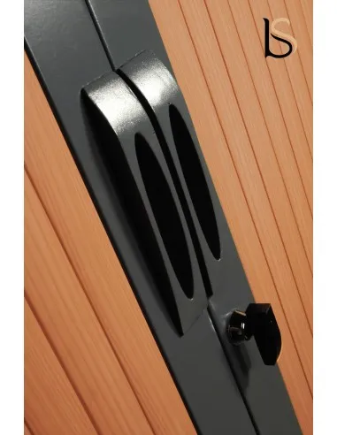 Armoire haute à portes rideaux tons bois– GAPSA
