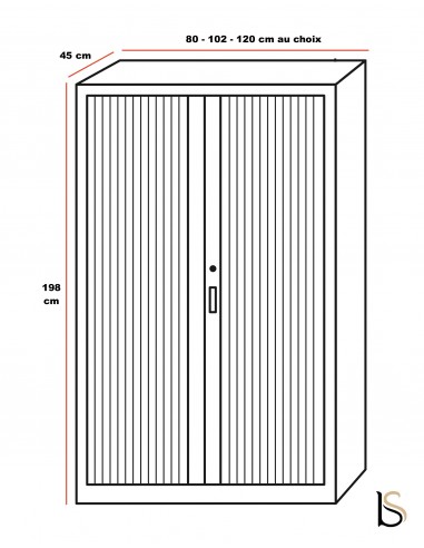 Armoire haute à portes rideaux tons bois– GAPSA