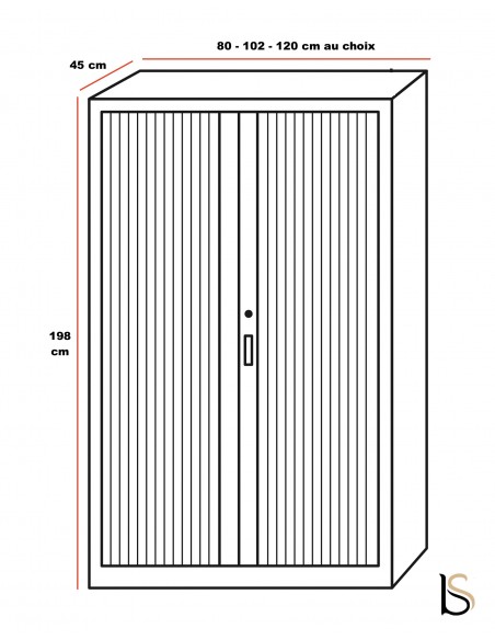 Armoire haute à portes rideaux tons bois– GAPSA