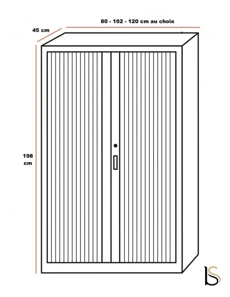 Armoire haute à portes rideaux teinte unie – GAPSA
