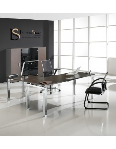 Bureau d’angle Rock K4 avec piètement Design finition chromée – Mobel Linea
