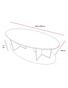 Table de réunion ovale K3 – Mobel Linea. 2