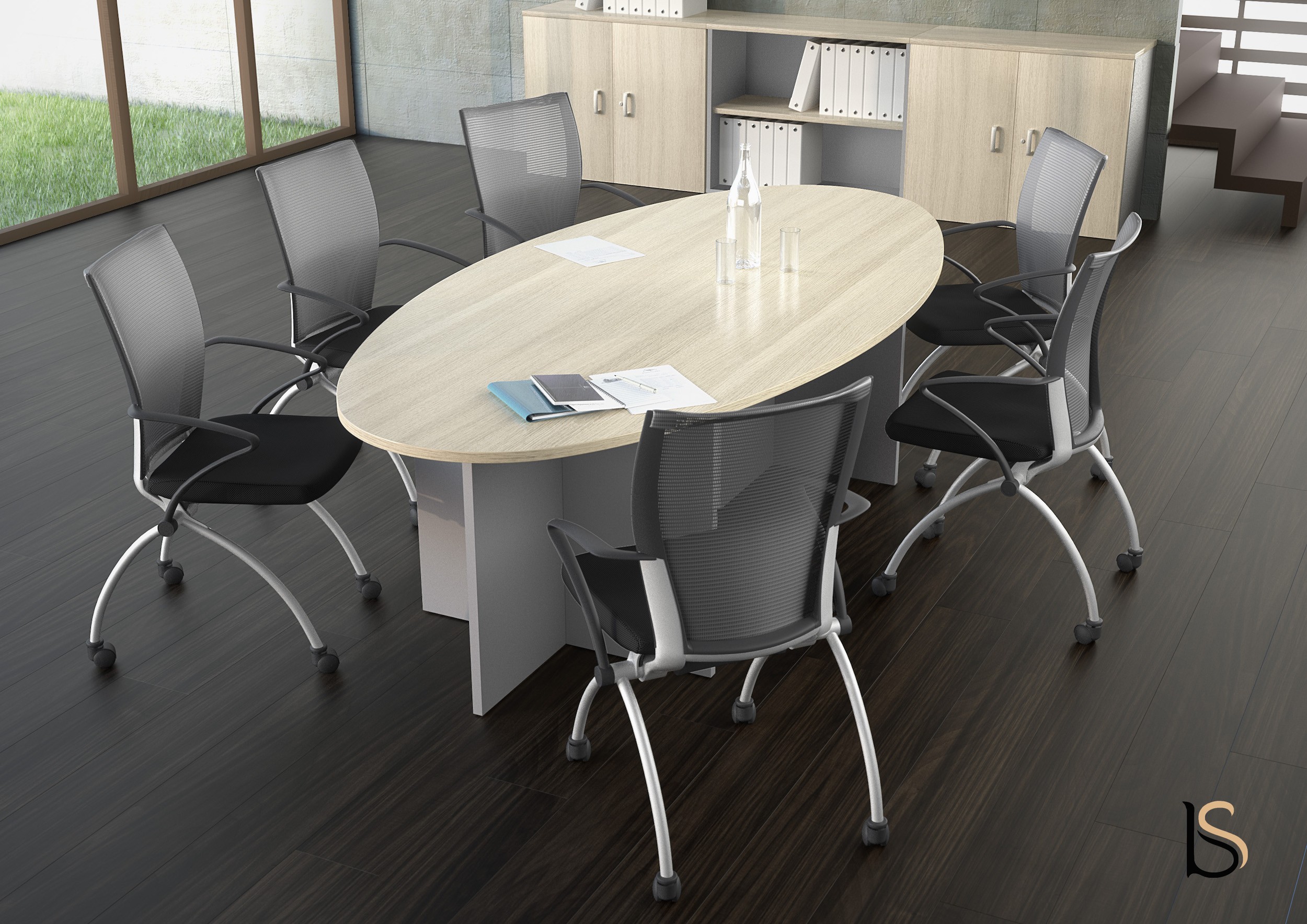 Table de réunion ovale Tono Mobel Linea. Tables de réunion Mobel