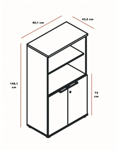 Armoire avec niche bibliothèque – MDD