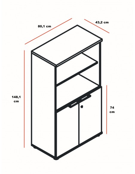 Armoire avec niche bibliothèque – MDD