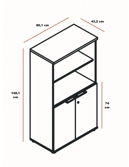 Armoire avec niche bibliothèque – MDD