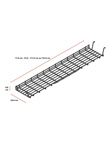 Lot de 2 goulottes horizontales guide-câbles Yan - MDD.