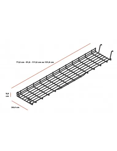 Lot de 2 goulottes horizontales guide-câbles Yan - MDD.