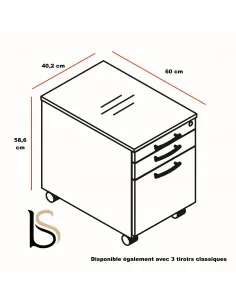Caisson mobile 3 tiroirs - MDD 2