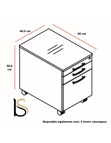 Caisson mobile 3 tiroirs - MDD