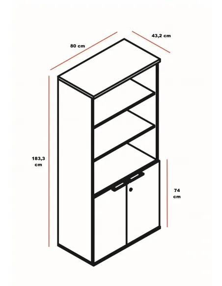 Armoire de rangement 2 niveaux – MDD
