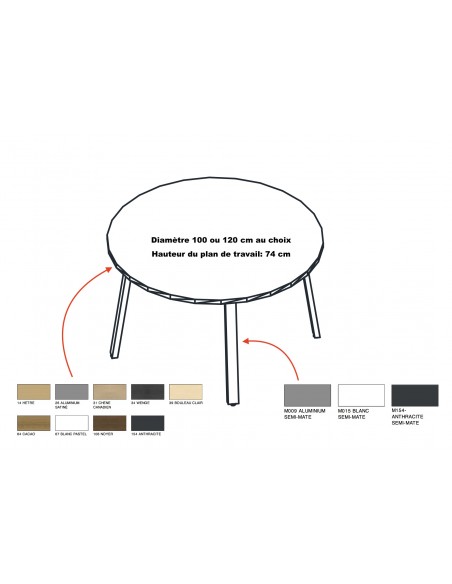 Petite table de réunion ronde – MDD.