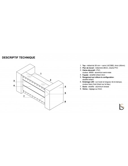 Grande banque d’accueil d’angle Valde - MDD