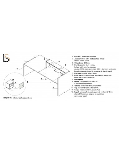 Banque d’accueil lumineuse Valde - MDD