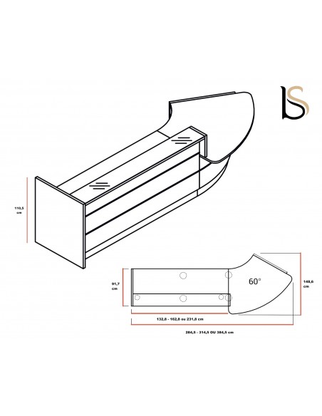 Banque d’accueil lumineuse Valde - MDD