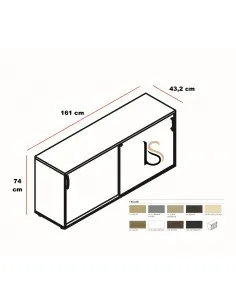 Armoire basse portes coulissantes - MDD 2