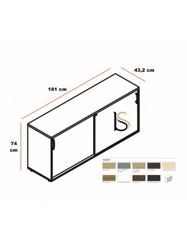 Armoire basse portes coulissantes - MDD