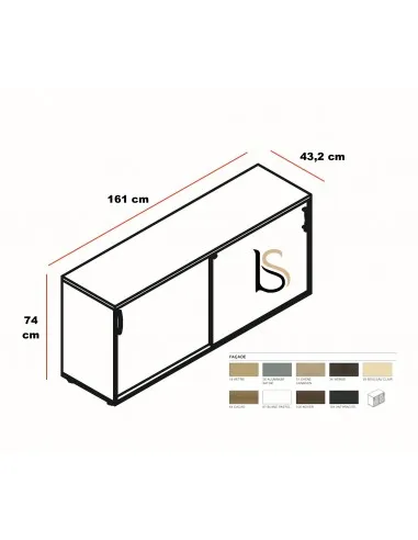 Armoire basse portes coulissantes - MDD