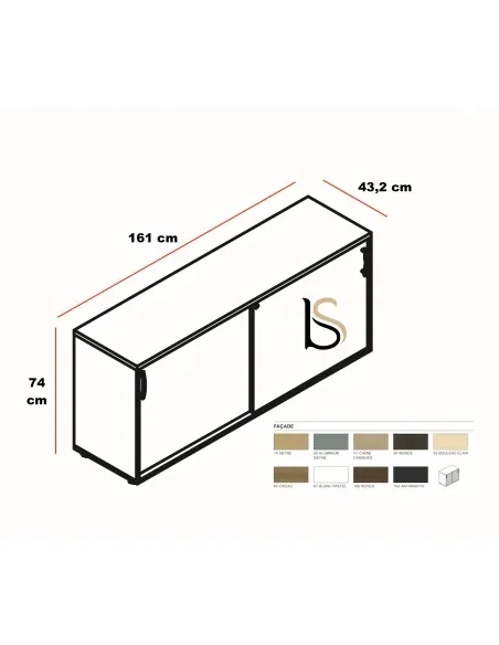 Armoire basse portes coulissantes - MDD