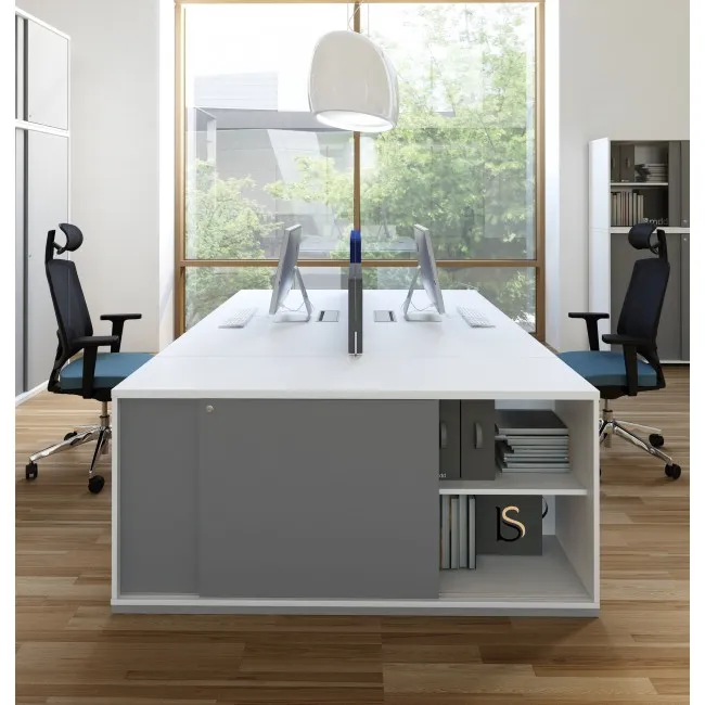 Armoire hauteur bureau avec portes coulissantes - MDD